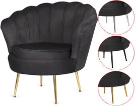 Krzeso Fotel Muszla Lugano DONNA VELVET BLACK